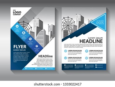 Business abstract vector template. Brochure design, cover modern layout, annual report, poster, flyer in A4 with colorful triangles, geometric shapes for tech, science, market with light background
