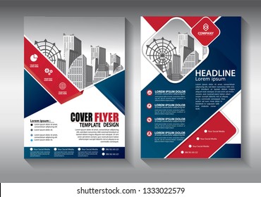 Business abstract vector template. Brochure design, cover modern layout, annual report, poster, flyer in A4 with colorful triangles, geometric shapes for tech, science, market with light background