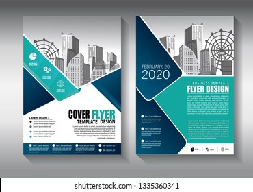 Business abstract vector template. Brochure design, cover modern layout, annual report, poster, flyer in A4 with colorful triangles, geometric shapes for tech, science, market with light background