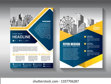 Business abstract vector template. Brochure design, cover modern layout, annual report, poster, flyer in A4 with colorful triangles, geometric shapes for tech, science, market with light background