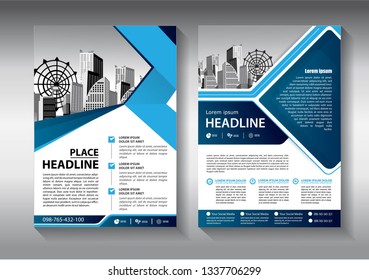 Business abstract vector template. Brochure design, cover modern layout, annual report, poster, flyer in A4 with colorful triangles, geometric shapes for tech, science, market with light background