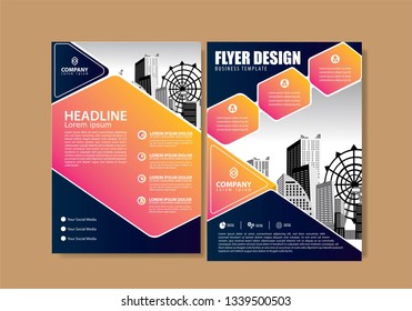 Business abstract vector template. Brochure design, cover modern layout, annual report, poster, flyer in A4 with colorful triangles, geometric shapes for tech, science, market with light background