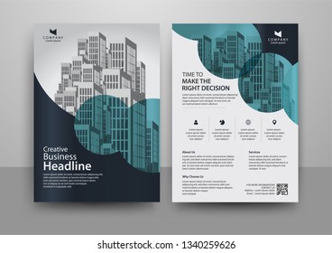 Business abstract vector template for Brochure, AnnualReport, Magazine, Poster, Corporate Presentation, Portfolio, Flyer, Market, infographic with 
Blue color size A4, Front and back.