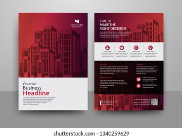 Business abstract vector template for Brochure, AnnualReport, Magazine, Poster, Corporate Presentation, Portfolio, Flyer, Market, infographic with 
orange and red color size A4, Front and back.