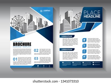 Business abstract vector template. Brochure design, cover modern layout, annual report, poster, flyer in A4 with colorful triangles, geometric shapes for tech, science, market with light background