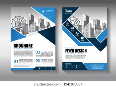 Business abstract vector template. Brochure design, cover modern layout, annual report, poster, flyer in A4 with colorful triangles, geometric shapes for tech, science, market with light background