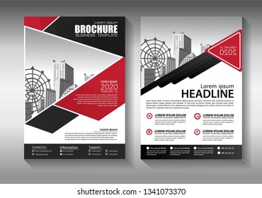 Business abstract vector template. Brochure design, cover modern layout, annual report, poster, flyer in A4 with colorful triangles, geometric shapes for tech, science, market with light background
