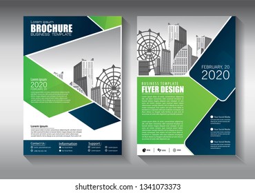 Business abstract vector template. Brochure design, cover modern layout, annual report, poster, flyer in A4 with colorful triangles, geometric shapes for tech, science, market with light background