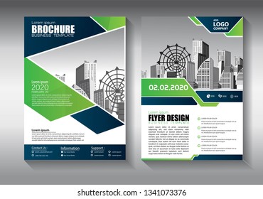 Business abstract vector template. Brochure design, cover modern layout, annual report, poster, flyer in A4 with colorful triangles, geometric shapes for tech, science, market with light background