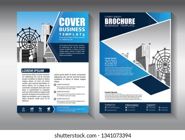 Business abstract vector template. Brochure design, cover modern layout, annual report, poster, flyer in A4 with colorful triangles, geometric shapes for tech, science, market with light background