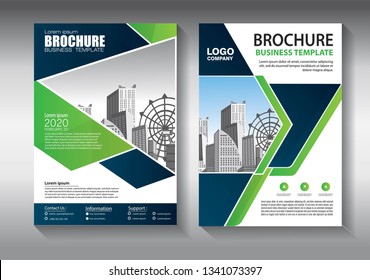 Business abstract vector template. Brochure design, cover modern layout, annual report, poster, flyer in A4 with colorful triangles, geometric shapes for tech, science, market with light background