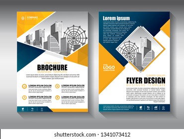 Business abstract vector template. Brochure design, cover modern layout, annual report, poster, flyer in A4 with colorful triangles, geometric shapes for tech, science, market with light background