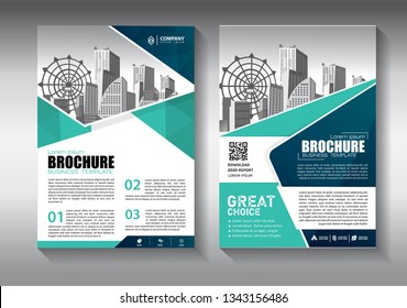Business abstract vector template. Brochure design, cover modern layout, annual report, poster, flyer in A4 with colorful triangles, geometric shapes for tech, science, market with light background