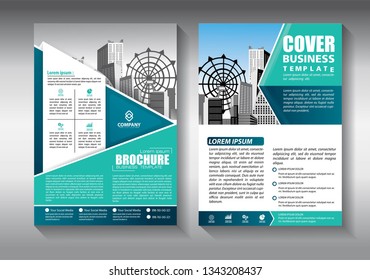 Business abstract vector template. Brochure design, cover modern layout, annual report, poster, flyer in A4 with colorful triangles, geometric shapes for tech, science, market with light background