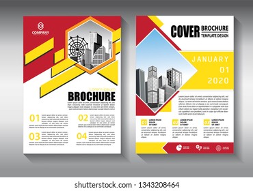 Business abstract vector template. Brochure design, cover modern layout, annual report, poster, flyer in A4 with colorful triangles, geometric shapes for tech, science, market with light background