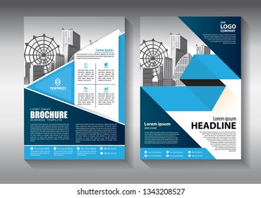Business abstract vector template. Brochure design, cover modern layout, annual report, poster, flyer in A4 with colorful triangles, geometric shapes for tech, science, market with light background