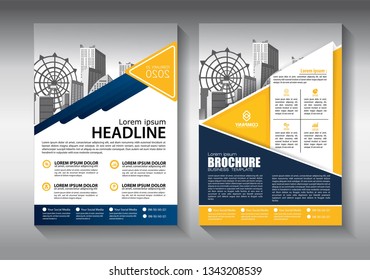 Business abstract vector template. Brochure design, cover modern layout, annual report, poster, flyer in A4 with colorful triangles, geometric shapes for tech, science, market with light background