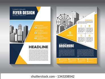 Business abstract vector template. Brochure design, cover modern layout, annual report, poster, flyer in A4 with colorful triangles, geometric shapes for tech, science, market with light background