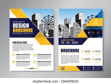 Business abstract vector template. Brochure design, cover modern layout, annual report, poster, flyer in A4 with colorful triangles, geometric shapes for tech, science, market with light background