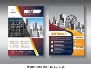 Business abstract vector template. Brochure design, cover modern layout, annual report, poster, flyer in A4 with colorful triangles, geometric shapes for tech, science, market with light background