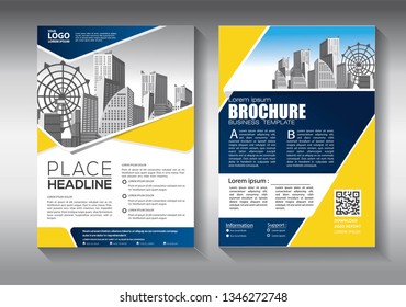 Business abstract vector template. Brochure design, cover modern layout, annual report, poster, flyer in A4 with colorful triangles, geometric shapes for tech, science, market with light background