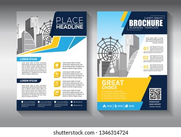 Business abstract vector template. Brochure design, cover modern layout, annual report, poster, flyer in A4 with colorful triangles, geometric shapes for tech, science, market with light background