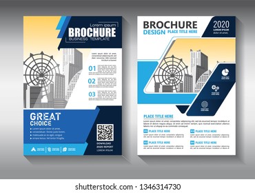 Business abstract vector template. Brochure design, cover modern layout, annual report, poster, flyer in A4 with colorful triangles, geometric shapes for tech, science, market with light background