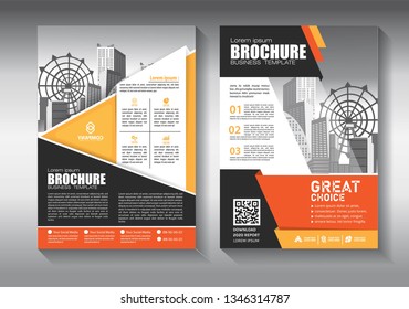 Business abstract vector template. Brochure design, cover modern layout, annual report, poster, flyer in A4 with colorful triangles, geometric shapes for tech, science, market with light background