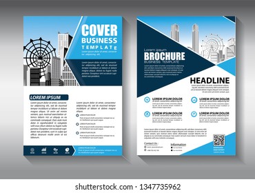Business abstract vector template. Brochure design, cover modern layout, annual report, poster, flyer in A4 with colorful triangles, geometric shapes for tech, science, market with light background