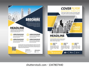 Business abstract vector template. Brochure design, cover modern layout, annual report, poster, flyer in A4 with colorful triangles, geometric shapes for tech, science, market with light background