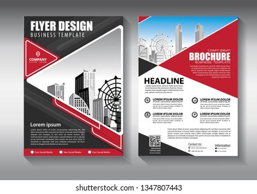 Business abstract vector template. Brochure design, cover modern layout, annual report, poster, flyer in A4 with colorful triangles, geometric shapes for tech, science, market with light background