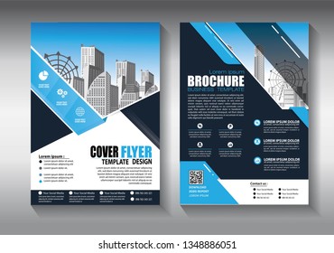 Business abstract vector template. Brochure design, cover modern layout, annual report, poster, flyer in A4 with colorful triangles, geometric shapes for tech, science, market with light background