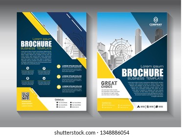 Business abstract vector template. Brochure design, cover modern layout, annual report, poster, flyer in A4 with colorful triangles, geometric shapes for tech, science, market with light background