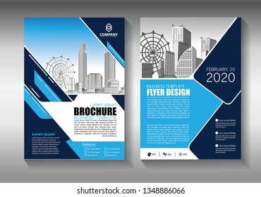 Business abstract vector template. Brochure design, cover modern layout, annual report, poster, flyer in A4 with colorful triangles, geometric shapes for tech, science, market with light background