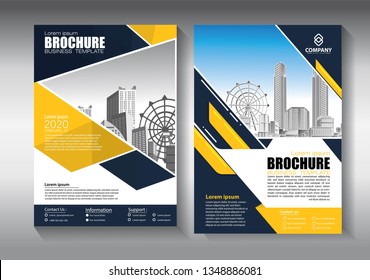 Business abstract vector template. Brochure design, cover modern layout, annual report, poster, flyer in A4 with colorful triangles, geometric shapes for tech, science, market with light background