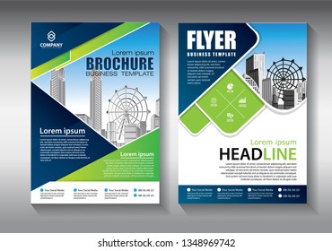 Business abstract vector template. Brochure design, cover modern layout, annual report, poster, flyer in A4 with colorful triangles, geometric shapes for tech, science, market with light background
