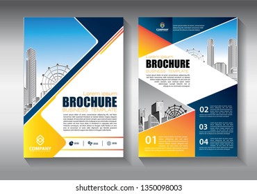 Business abstract vector template. Brochure design, cover modern layout, annual report, poster, flyer in A4 with colorful triangles, geometric shapes for tech, science, market with light background