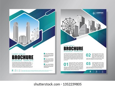 Business abstract vector template. Brochure design, cover modern layout, annual report, poster, flyer in A4 with colorful triangles, geometric shapes for tech, science, market with light background