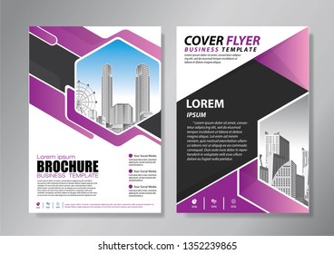 Business abstract vector template. Brochure design, cover modern layout, annual report, poster, flyer in A4 with colorful triangles, geometric shapes for tech, science, market with light background