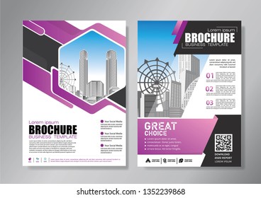 Business abstract vector template. Brochure design, cover modern layout, annual report, poster, flyer in A4 with colorful triangles, geometric shapes for tech, science, market with light background