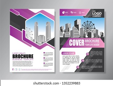 Business abstract vector template. Brochure design, cover modern layout, annual report, poster, flyer in A4 with colorful triangles, geometric shapes for tech, science, market with light background