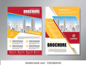 
Business abstract vector template. Brochure design, cover modern layout, annual report, poster, flyer in A4 with colorful triangles, geometric shapes for tech, science, market with light background