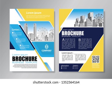 
Business abstract vector template. Brochure design, cover modern layout, annual report, poster, flyer in A4 with colorful triangles, geometric shapes for tech, science, market with light background