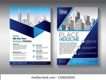 Business abstract vector template. Brochure design, cover modern layout, annual report, poster, flyer in A4 with colorful triangles, geometric shapes for tech, science, market with light background