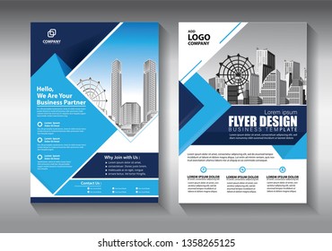 Business abstract vector template. Brochure design, cover modern layout, annual report, poster, flyer in A4 with colorful triangles, geometric shapes for tech, science, market with light background