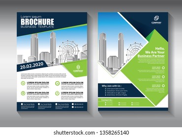 Business abstract vector template. Brochure design, cover modern layout, annual report, poster, flyer in A4 with colorful triangles, geometric shapes for tech, science, market with light background