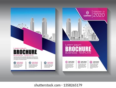 Business abstract vector template. Brochure design, cover modern layout, annual report, poster, flyer in A4 with colorful triangles, geometric shapes for tech, science, market with light background