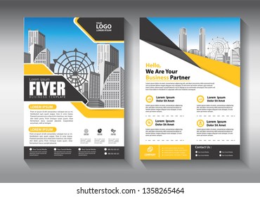 Business abstract vector template. Brochure design, cover modern layout, annual report, poster, flyer in A4 with colorful triangles, geometric shapes for tech, science, market with light background