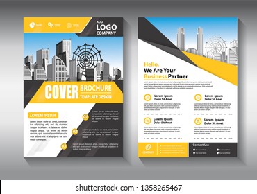 Business abstract vector template. Brochure design, cover modern layout, annual report, poster, flyer in A4 with colorful triangles, geometric shapes for tech, science, market with light background