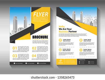 Business abstract vector template. Brochure design, cover modern layout, annual report, poster, flyer in A4 with colorful triangles, geometric shapes for tech, science, market with light background
